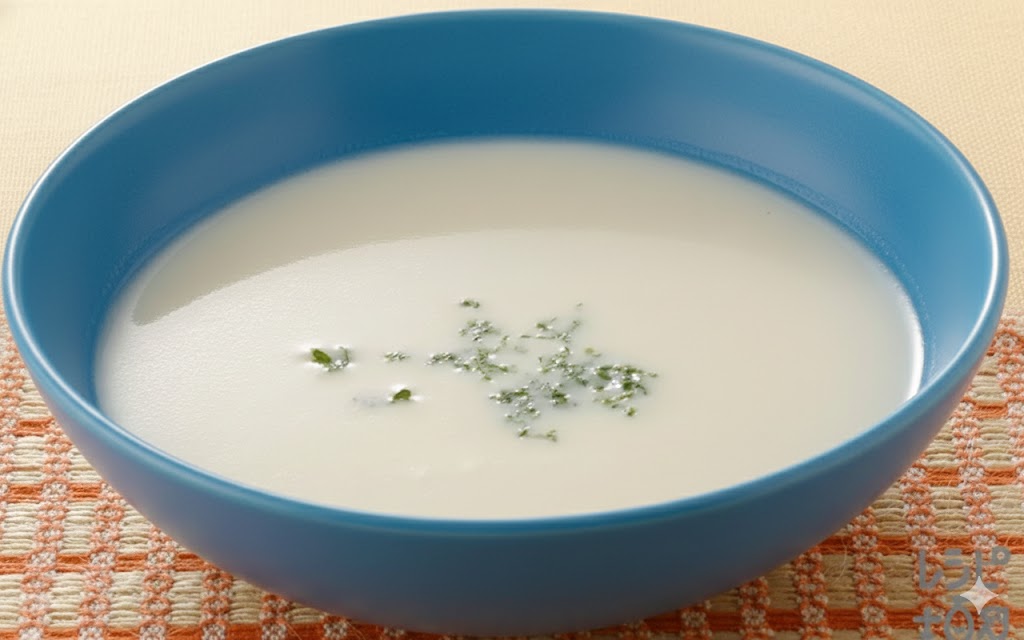 スープに野草塩